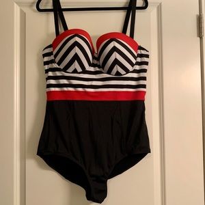 Torrid Striped One Piece Swimsuit